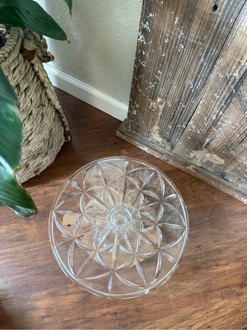 Lenox Shooting Star Clear Crystal Cake Stand 11”